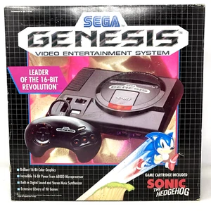 Sega Genesis One 1992 Console w/ Sonic the Hedgehog Game Bundle New, Sealed Box - Picture 1 of 10