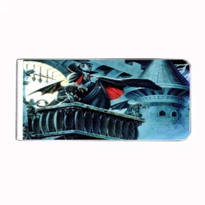 Metal Money Clip Bills Card Metal Holder Clip Rectangle Dracula Vampire D6 - Picture 1 of 1