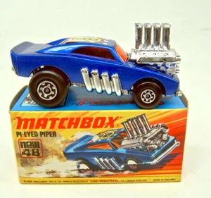 Matchbox Superfast Nr. 48B Pi-eyed Piper tapa azul metálico en caja "J" - Imagen 1 de 6