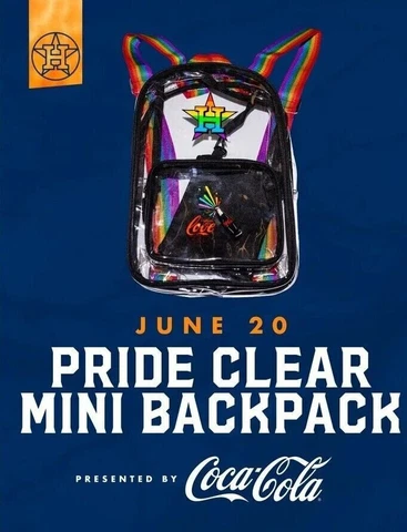 Houston Astros Pride Clear Mini Backpack SGA 06/20/23 Cover