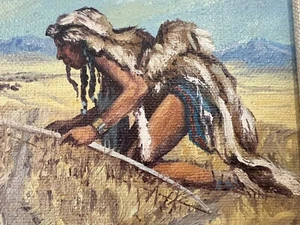 Vintage Original Ölgemälde Frederick Hubbard Südwesten Indianer signiert - Bild 1 von 15