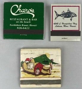 Charo's Restaurrant Bar Kauai Christmas in Hawaii Matchbook Eriks Maui  Hawaii  - Picture 1 of 2