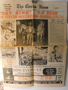 "Sky King" (Kirby Grant) in person - "The Circus News" unused Newspaper - Picture 1 of 3