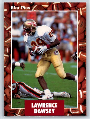 1991 Star Pics Lawrence Dawsey Rookie Florida State Seminoles RC #26 - Image 1 of 2