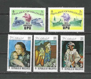 MALDIVE ISLANDS , 1974 , MIXED LOT OF 5 STAMPS, PERF , VLH - Picture 1 of 1