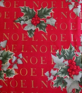 1 Yard 1998 Alexander Henry NOEL Fabric Cotton CHRISTMAS HOLLY Sew Craft HOLIDAY - Picture 1 of 1