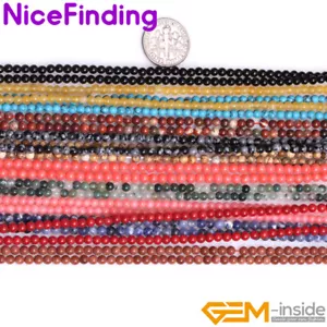 Verschiedene Farben Jade Klein Zwischenring Edelstein Perlen Schmuck Herstellung 15 Zoll 2 mm 3 mm 4 mm - Bild 1 von 38