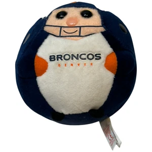 Ty Denver Broncos Beanie Ballz Plush Toy Football Helmet 5" Round Soft Stuffed - Picture 1 of 4
