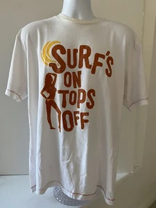 OP Ocean Pacific T-shirt White Red Single Stitch Surf’s On Tops Off Size XL - Picture 1 of 7