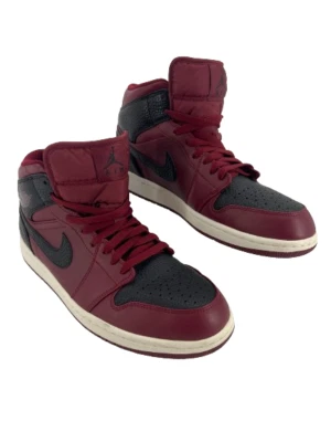 Nike Hombres Air Jordan 1 554724-601 Rojo Negro Medio Top Suela de Aire Tenis Zapatos 10.5 Foto 1 de 4