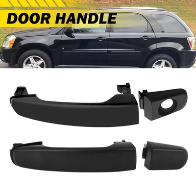 2X Maçaneta de Porta Frontal Esquerda e Externa Preta Para 2005-2009 Chevy Equinox AA - Imagem 1 de 4