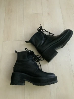 & and other stories leather platform boots size 37 6.5 - Image 1 of 4