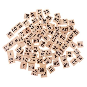 Pack of 100 Wooden Number Tiles Blocks for Wedding Party - Picture 1 of 5