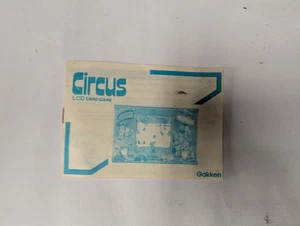 Instrucciones para un juego portátil llamado "Circus" de Gakken - Imagen 1 de 2