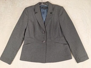 Kasper Damen Blazer Gr. 10P grau schwarz Hahnentritt 2 Knöpfe Langarm gefüttert - Bild 1 von 14