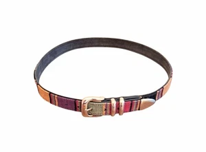 Women's Indigenous Style Fabric Suede Lined Belt Made in Guatemala Size 35.5" L - Picture 1 of 3