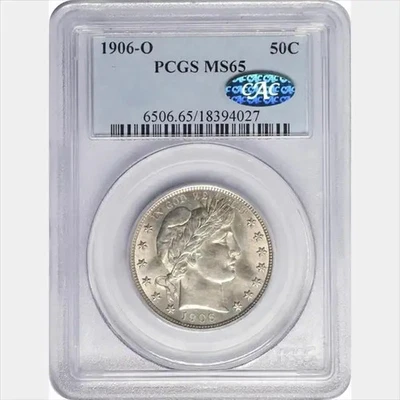 1906-O Barber Half Dollar PCGS MS65 CAC - Image 1 of 4