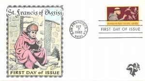 2023 20c St. Francis of Assisi, Pugh hand painted cachet [120325.128] - Picture 1 of 1