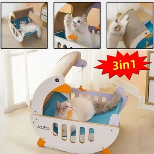 Katzen Wohnlandschaft inkl Futterstation Zoofari Katze Haus Katzenhaus Kissen DE - Bild 1 von 10
