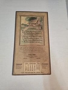 1929 Coleman Quick-lite Hardware store Calendar Unused rare advertising sign - Picture 1 of 14