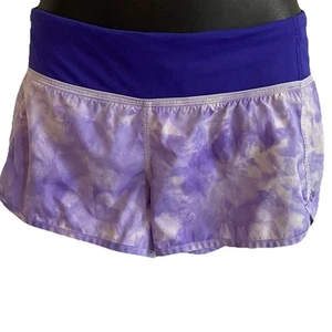 Lululemon Athletica Run Speed Up Shorts lila geprellte Beere Spray Batik Gr. 4 - Bild 1 von 8