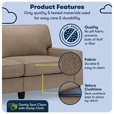 Sofá Serta Palisades 78" brazo pista con fundas extraíbles bronceado Foto 1 de 4