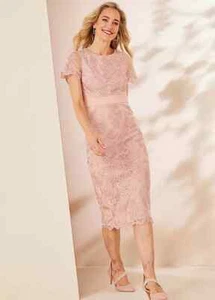 Kaleidoscope Blush Embroidered Shift Dress (fm54-3) - Picture 1 of 3