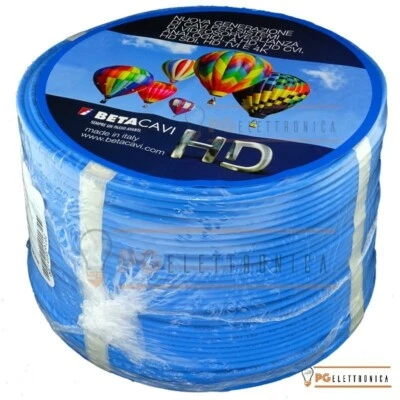TELEVES 100mt CAVO COASSIALE HD 75OHM LSZH BLU 3.3MM VIDEOSORV. CPR BETA CAVI HD4019