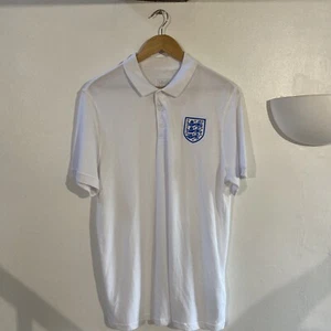 England Football Cotton White Polo Shirt - Size L - Picture 1 of 6