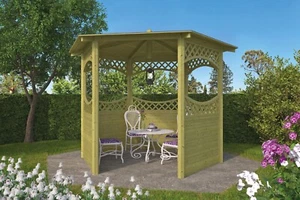 Holzpavillon 6 Eck 290x234 cm Gartenpavillon incl. Dach - Bild 1 von 2