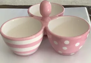 CIOTOLA TRIO CHEF COCCOLATA ROSA BIANCO POIS NASTRO ROSA AIUTO FRUSTA CANCRO (136ia - Foto 1 di 6