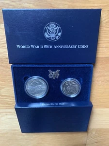 Juego de monedas de plata de prueba 1991-1995 de la Segunda Guerra Mundial 50 aniversario sin circular - Imagen 1 de 9