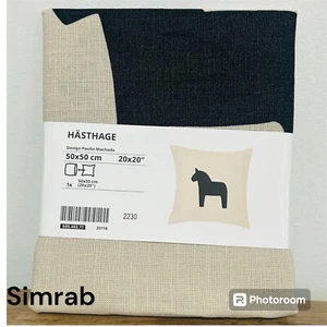 Copricuscino Ikea HASTHAGE beige/nero cavallo Dala 505.492.71 set a scelta, NUOVO!! - Foto 1 di 4