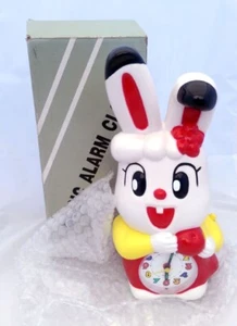 Rare Bunny Rabbit Girl Kids 11" Musical Music Desk Alarm Clock - Picture 1 of 12