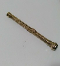 ANTIQUE MABIE TODD & CO ENGRAVED RETRACTABLE  FOUNTAIN PEN / PENCIL 9CT GOLD 
