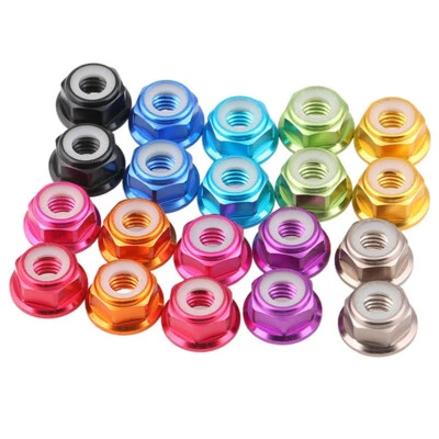 Aluminium Sicherungsmutter mit Flansch M2 M3 M4 M5 M6 Sechskantmuttern,4.8 Klase - Bild 1 von 4