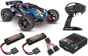 Traxxas 71054-8 E-Revo 1/16 Monster Truck Brushed + TRX NiMh Parallel Set Blue - Picture 1 of 12