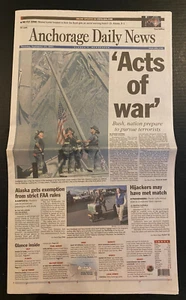 September 13, 2001 Anchorage Daily News Newspaper 9/11 Acts of War Trade Center - Picture 1 of 14