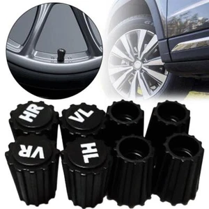 8PCS Tyre Valve DUST CAPS Black fit Most Cars Trucks Bikes New - Picture 1 of 11