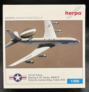 Herpa 1/500 USAF E-3C Sentry AWACS 552 Air Control Wing, Tinker AFB - Picture 1 of 4