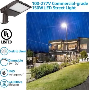 2 Pack LED Street Area Light, Waterproof Street Lighting for Parking Lot Yard - Picture 1 of 17