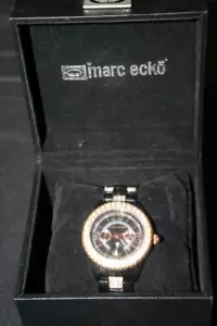 Marc Ecko Womens Black & Gold Toned Watch | Brand New In Box - Picture 1 of 8
