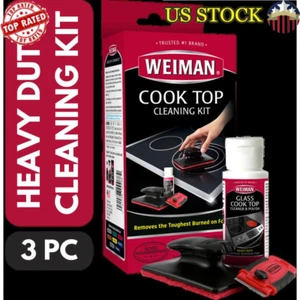 Complete Cooktop Cleaning Kit Scrubber Cream Scraper Streak-Free Shine Cleaner - Picture 1 of 6