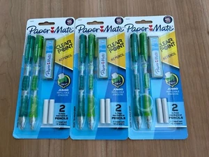 3-Paper Mate Clear Point Mechanical Pencil Starter Set 0.7mm Teal/Green 2-Packs - Picture 1 of 2