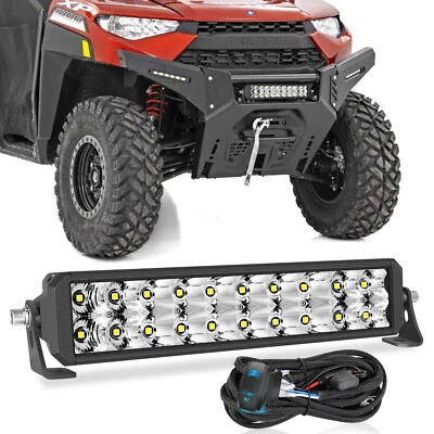For Polaris RZR XP 4 1000 UTV 12" PRO LED Light Bar Combo + Rock Switch Wiring - Image 1 of 4