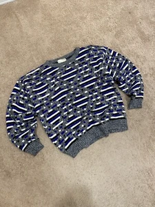 Vintage 90s 3D Knit Sweater Men’s Large Australia Hip Hop 90s Multicolor Coogi - Picture 1 of 5