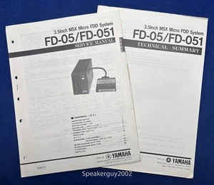 Original Yamaha FD-05 051 MSX Disk Drive Service Manual & Tech Summery - Picture 1 of 1