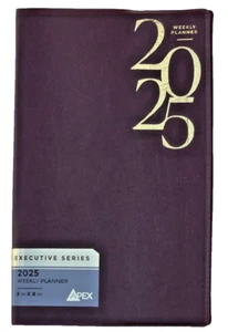 2025 Weekly Planner, appointment book - 5 in x 8 in - Brown - Picture 1 of 6