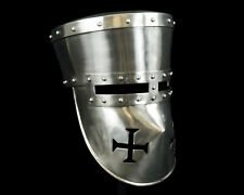  Medieval Helmet - Knight Crusader's Helmet Medieval 18 Gauge
