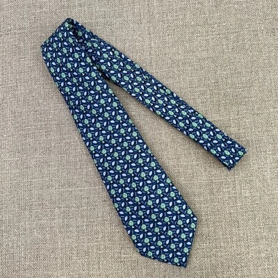 Vineyard Vines Tie Boy Silk Football Fan Vineyard 49x3.25 Hand Made USA Core No - Image 1 of 4